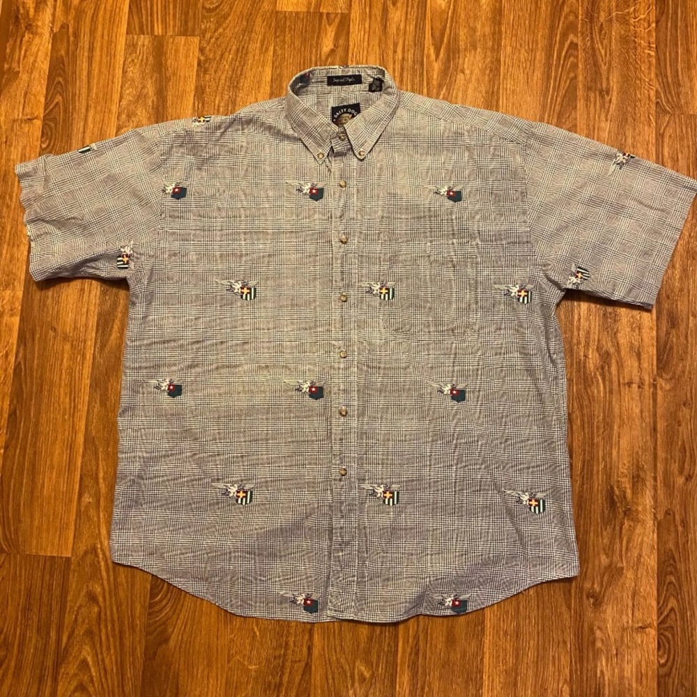 Vintage‎ Salty Dog Shirt Collared Dress Shirt Adult Size Large